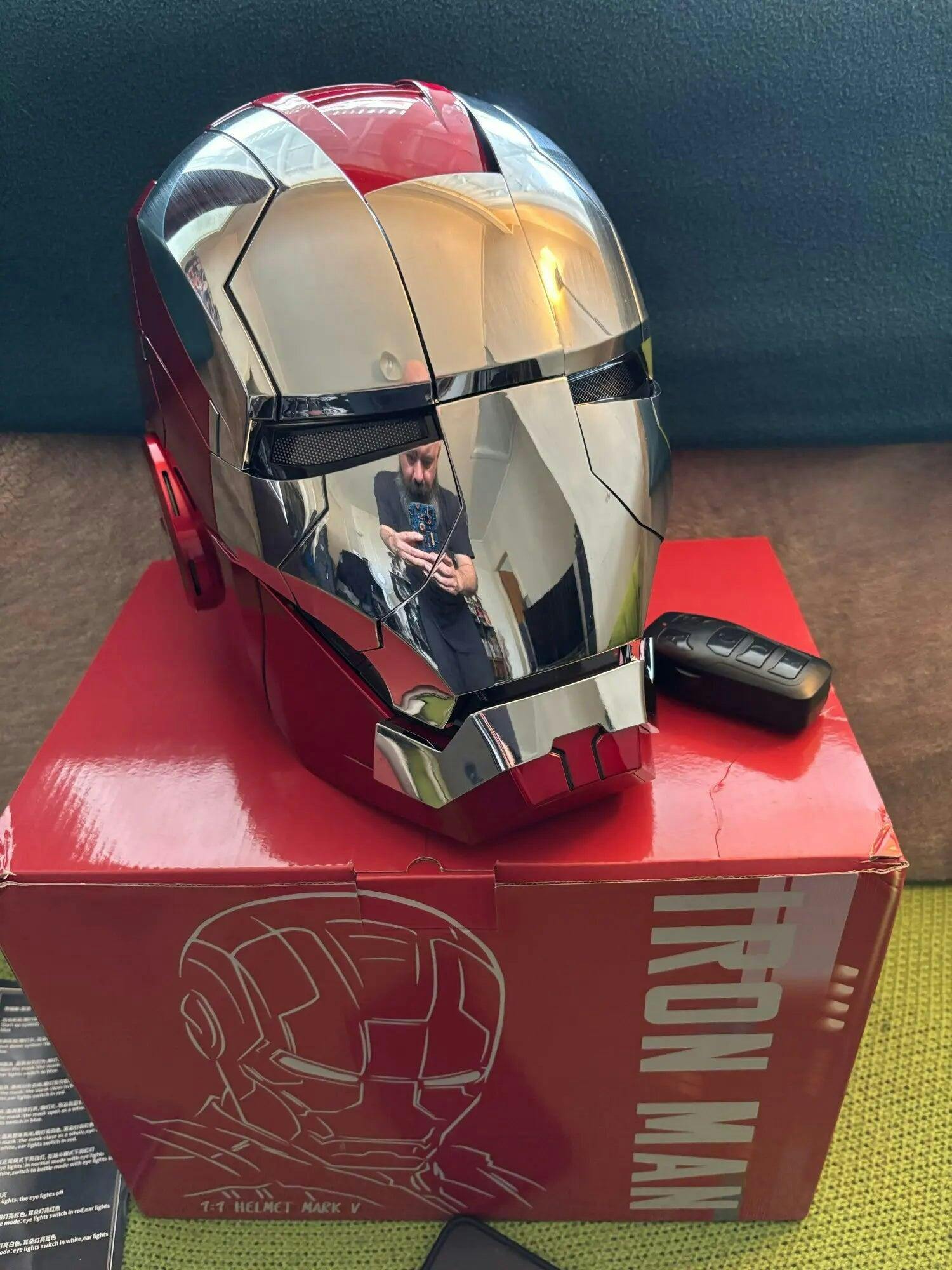 Customer photo for Iron Man MK5 Jarvis Helmet - Voice Activated Mask