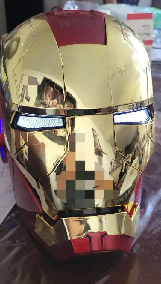 Customer photo for Iron Man MK5 Jarvis Helmet - Voice Activated Mask