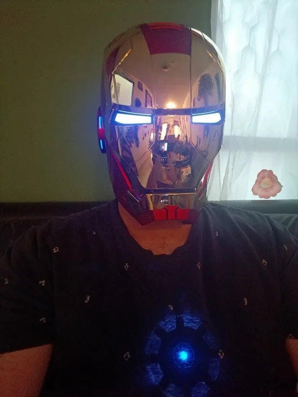 Customer photo for Iron Man MK5 Jarvis Helmet - Voice Activated Mask