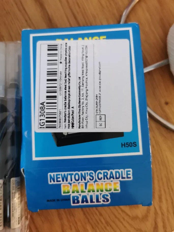 Customer photo for Newton's Cradle — Executive Desk Physics Demonstrator