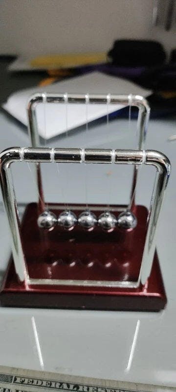 Customer photo for Newton's Cradle — Executive Desk Physics Demonstrator