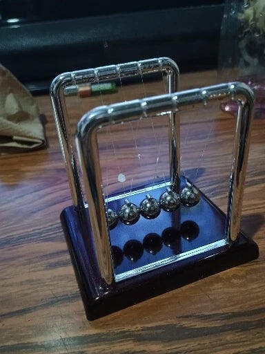 Customer photo for Newton's Cradle — Executive Desk Physics Demonstrator
