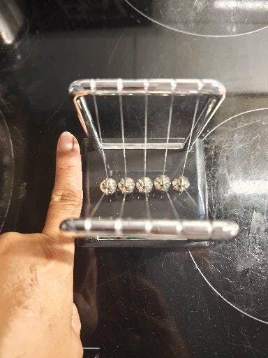 Customer photo for Newton's Cradle — Executive Desk Physics Demonstrator