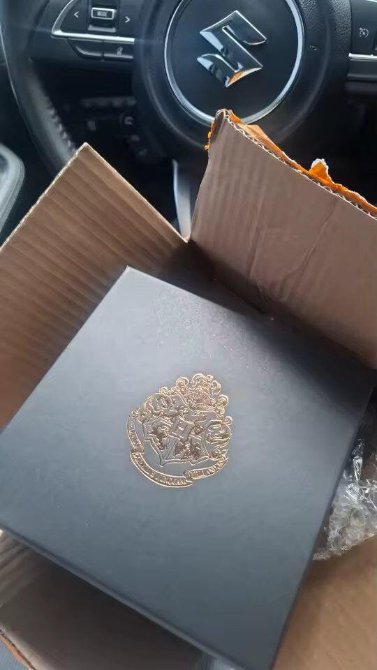 Customer photo for Magical Harry Potter Golden Snitch Ring Box
