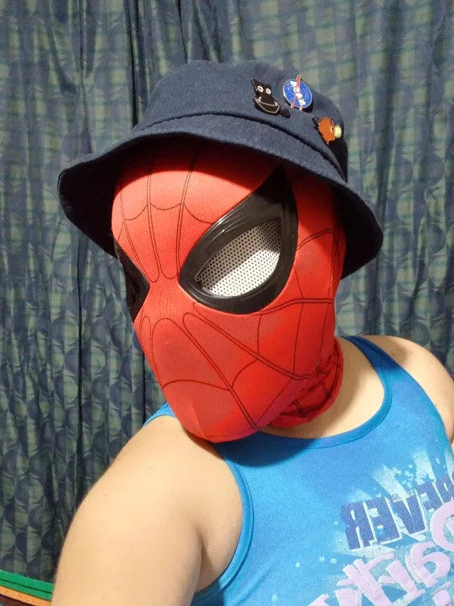 Customer photo for Spiderman Mask Moving Eyes