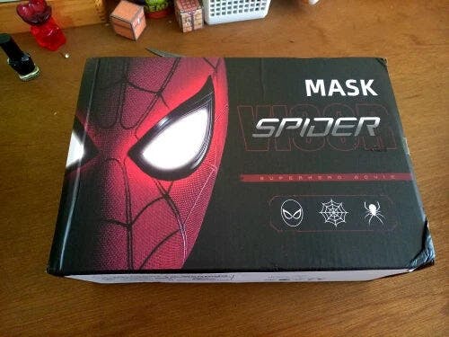Customer photo for Spiderman Mask Moving Eyes