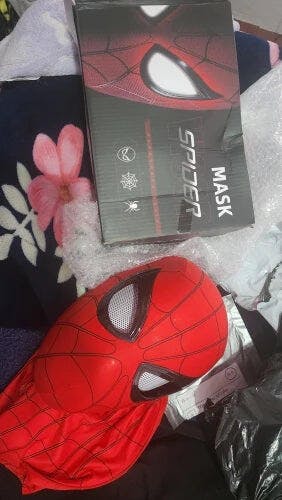 Customer photo for Spiderman Mask Moving Eyes