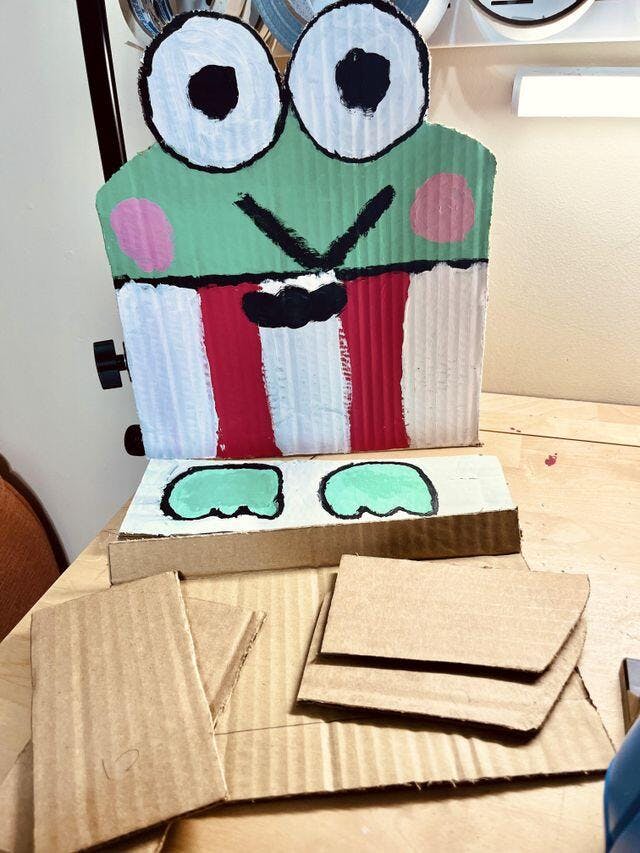 Customer photo for Kid Finger-Safe Cardboard Cutter for Ages 3+