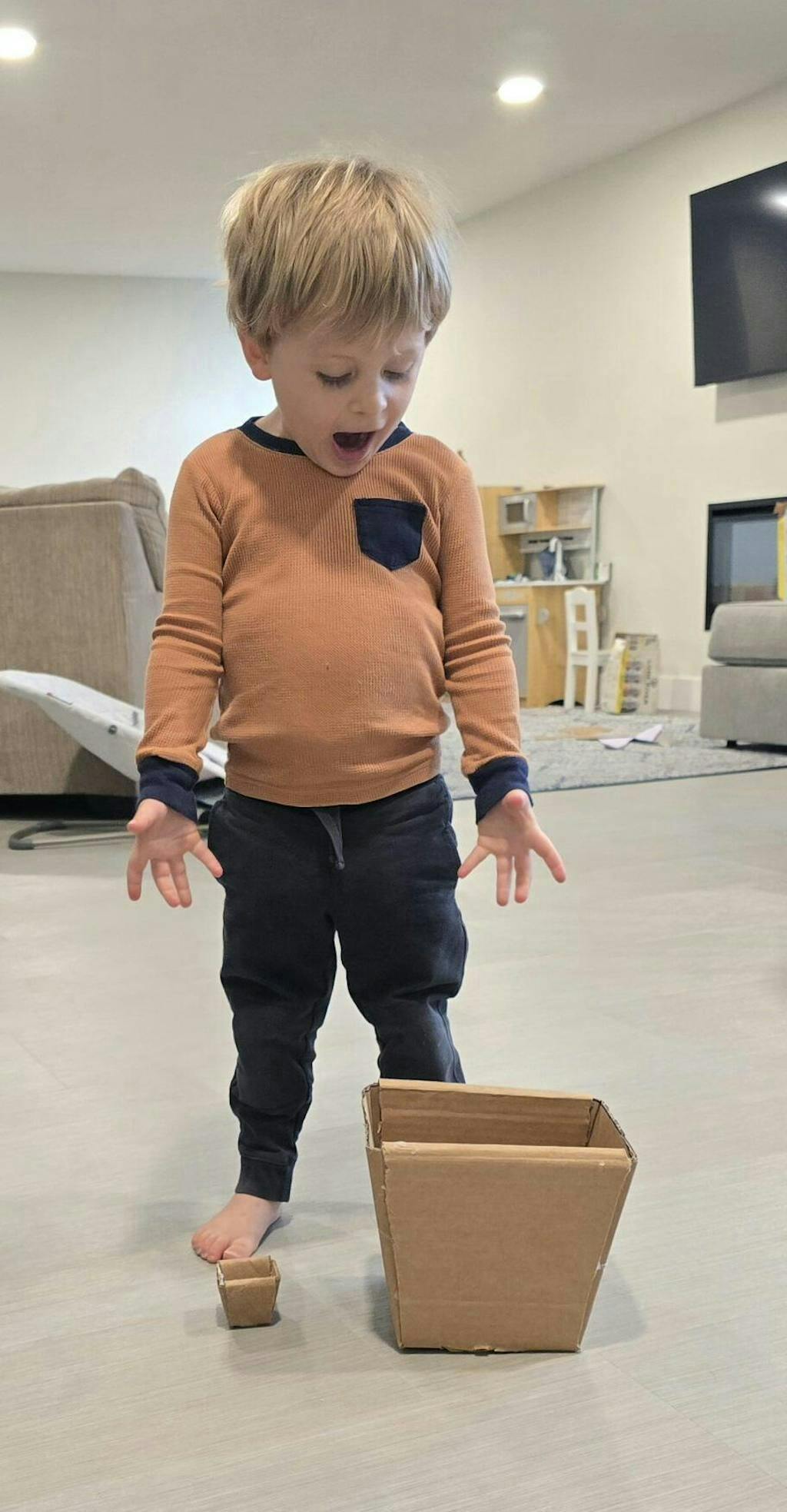 Customer photo for Kid Finger-Safe Cardboard Cutter for Ages 3+