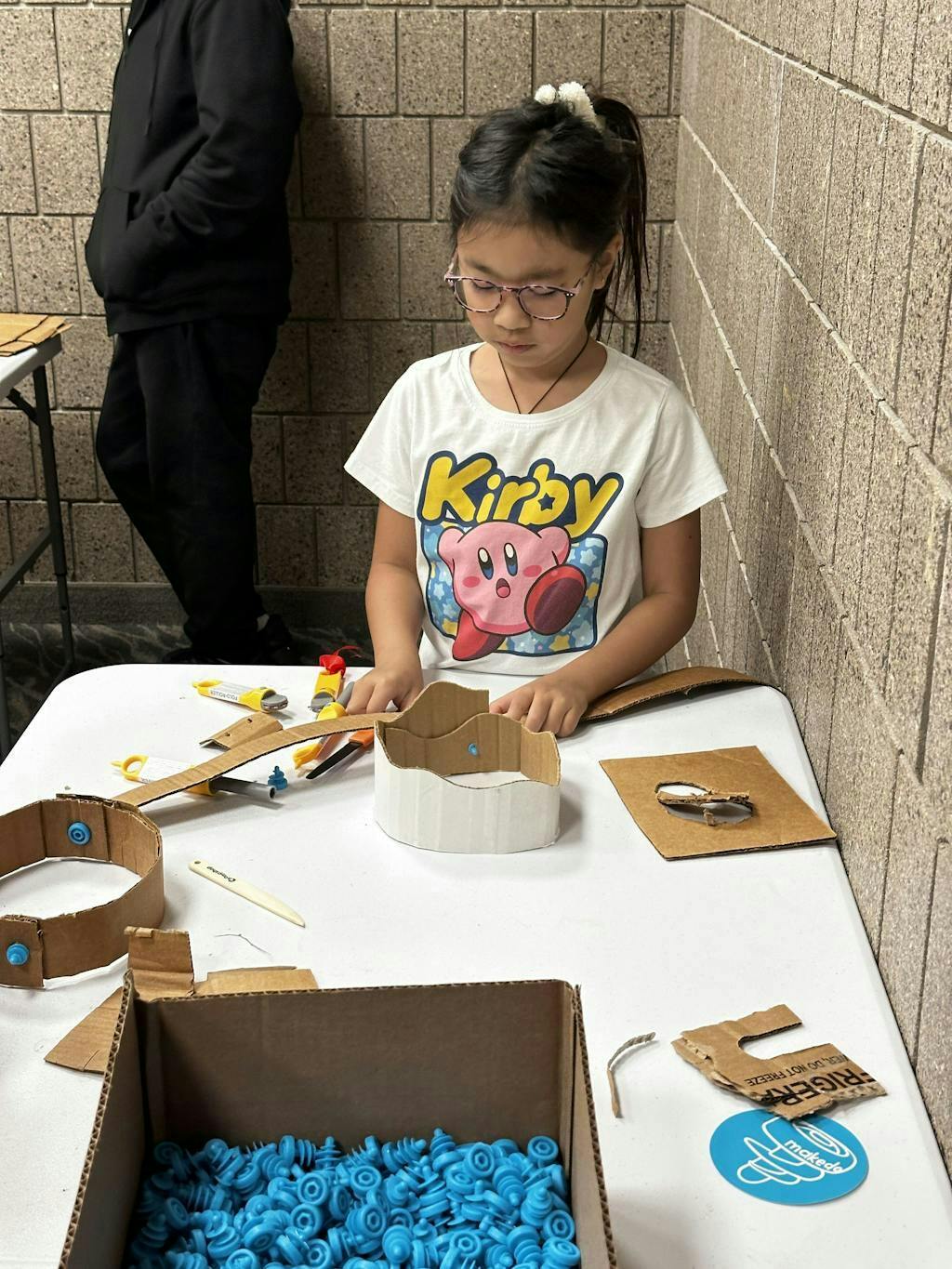 Customer photo for Kid Finger-Safe Cardboard Cutter for Ages 3+