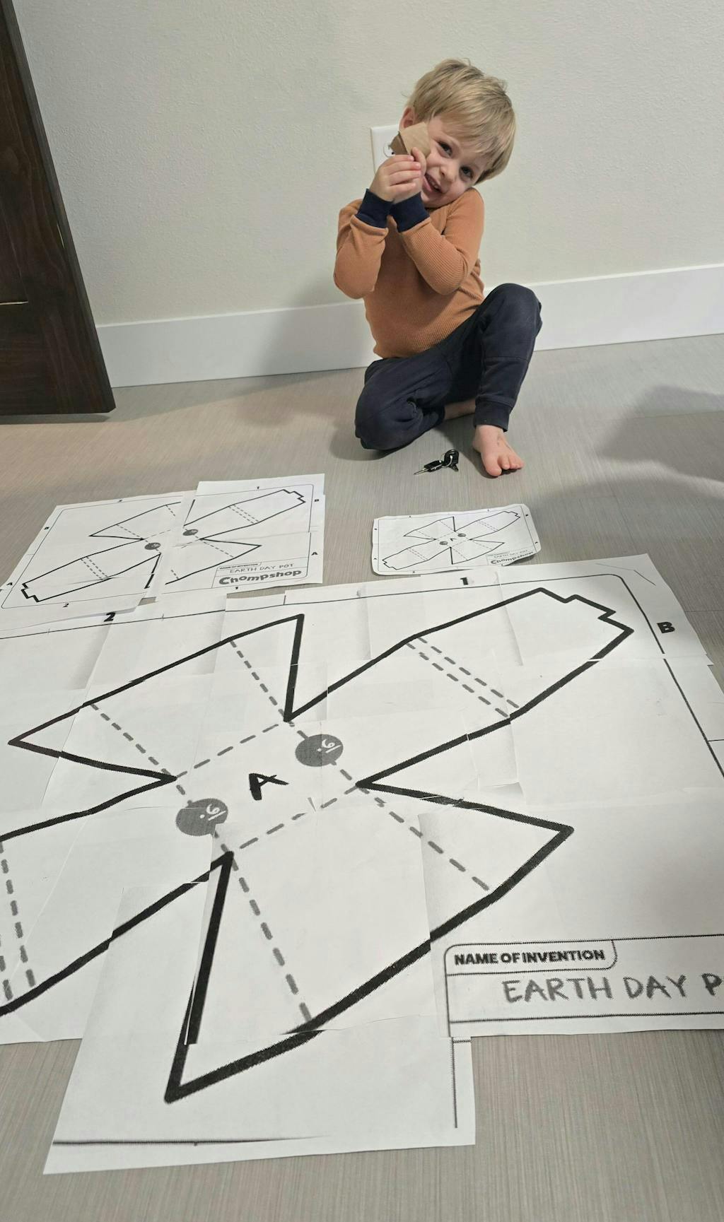 Customer photo for Kid Finger-Safe Cardboard Cutter for Ages 3+