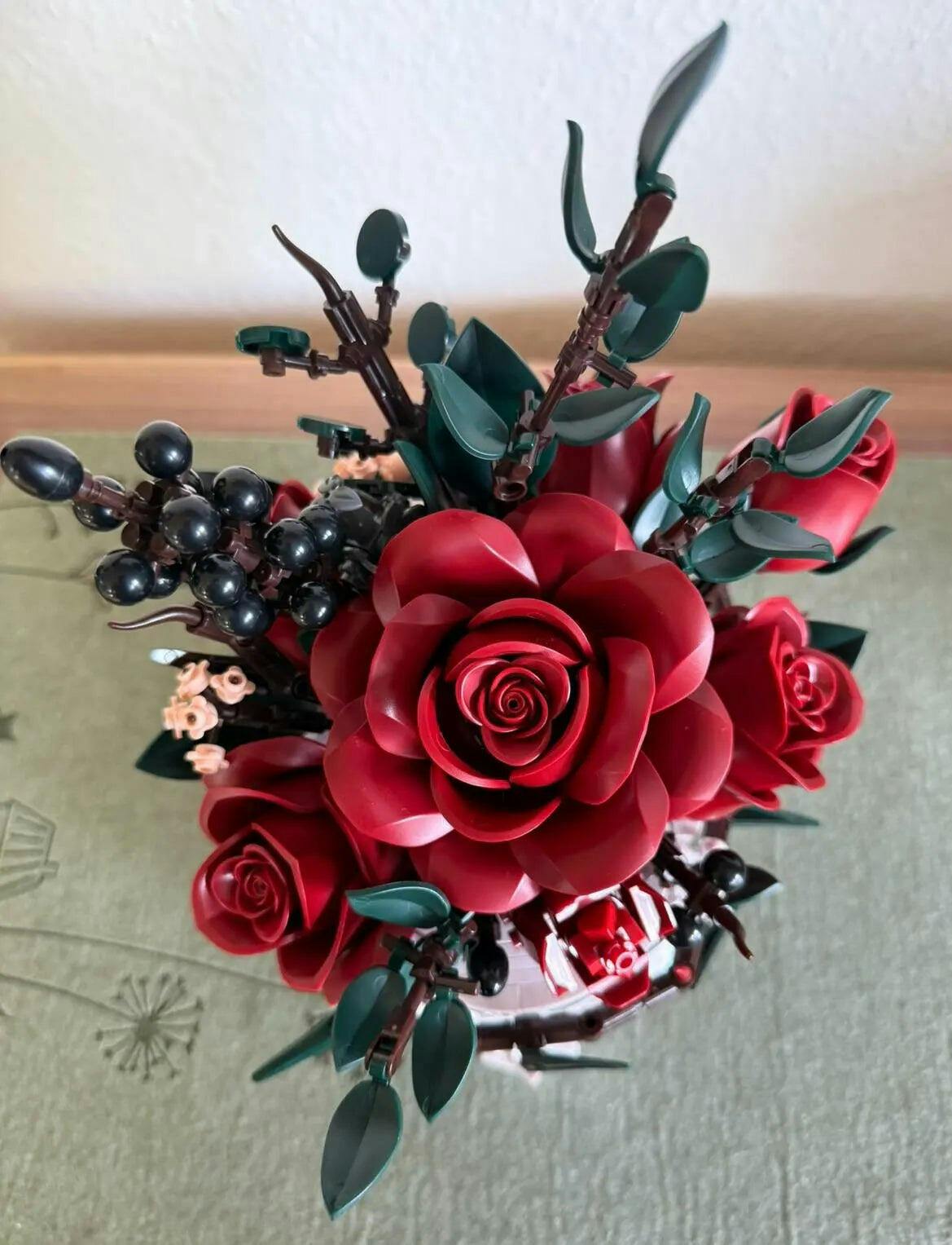 Customer photo for Gothic Skull Roses Bouquet Building Block Set