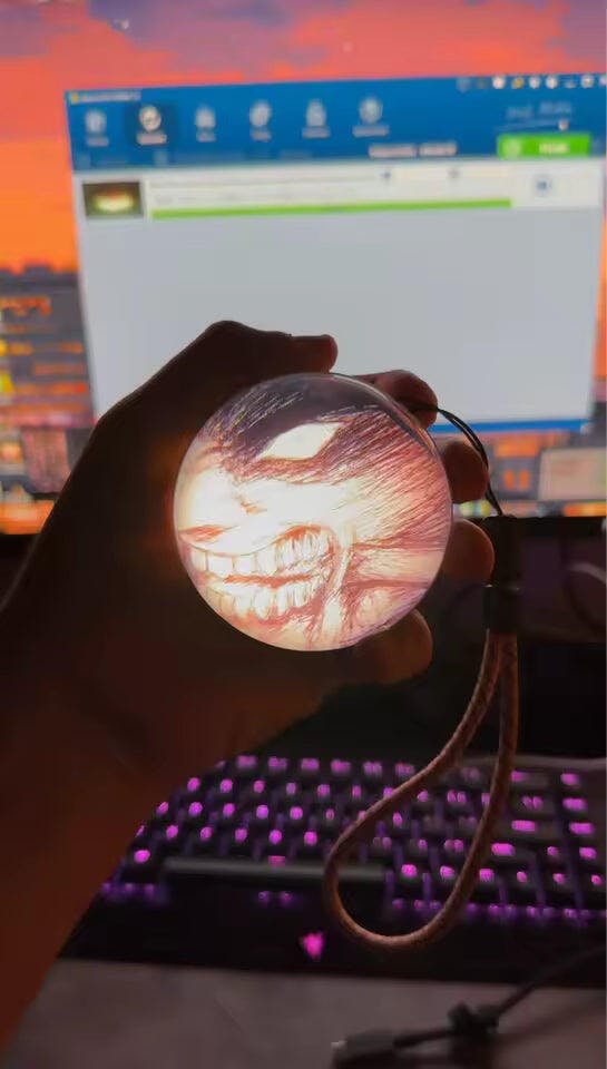Customer photo for Memory Crystal Ball — 3D Video Photo Orb, 4GB LED