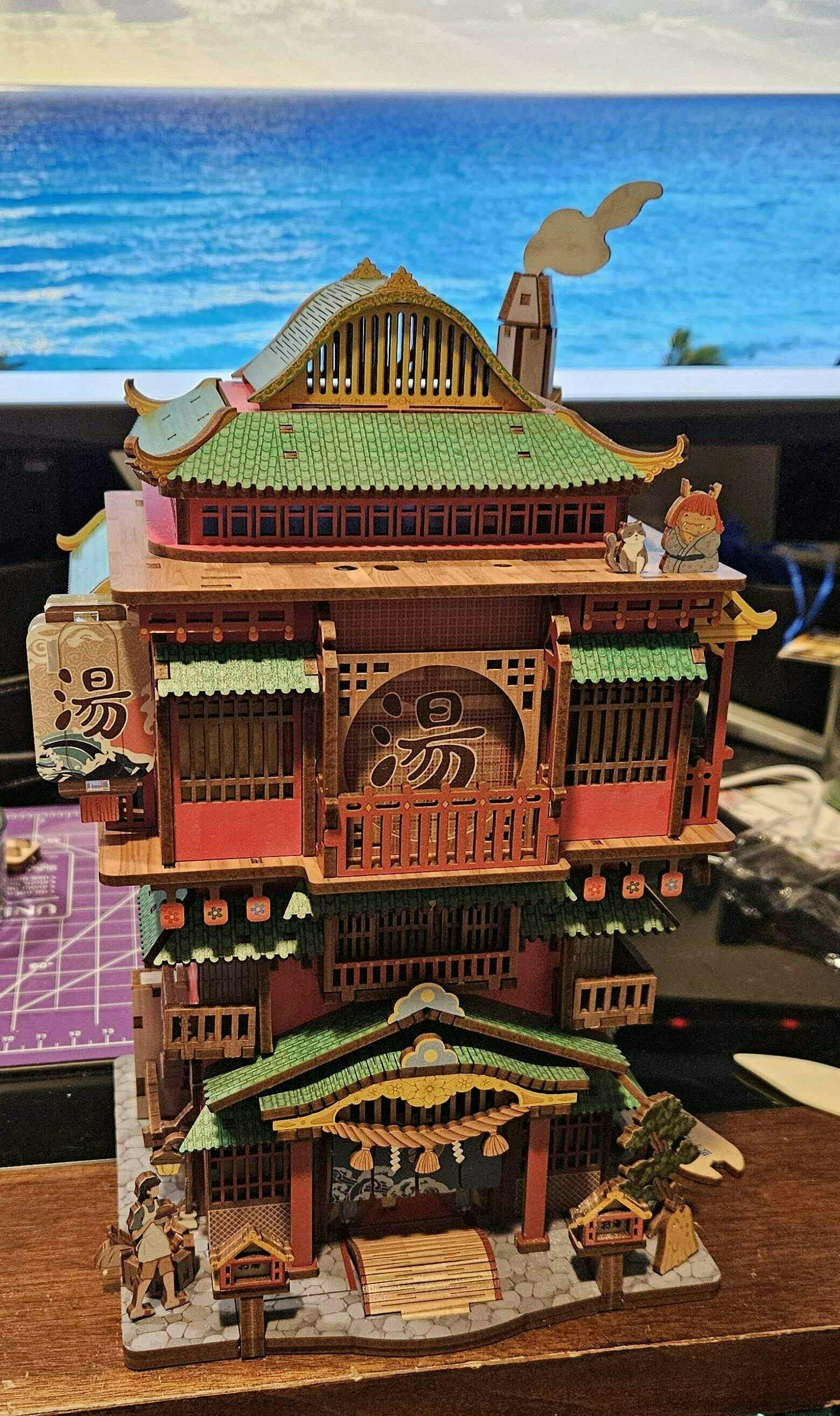 Customer photo for 3D Wooden Puzzle Onsen Saga Miniature kit
