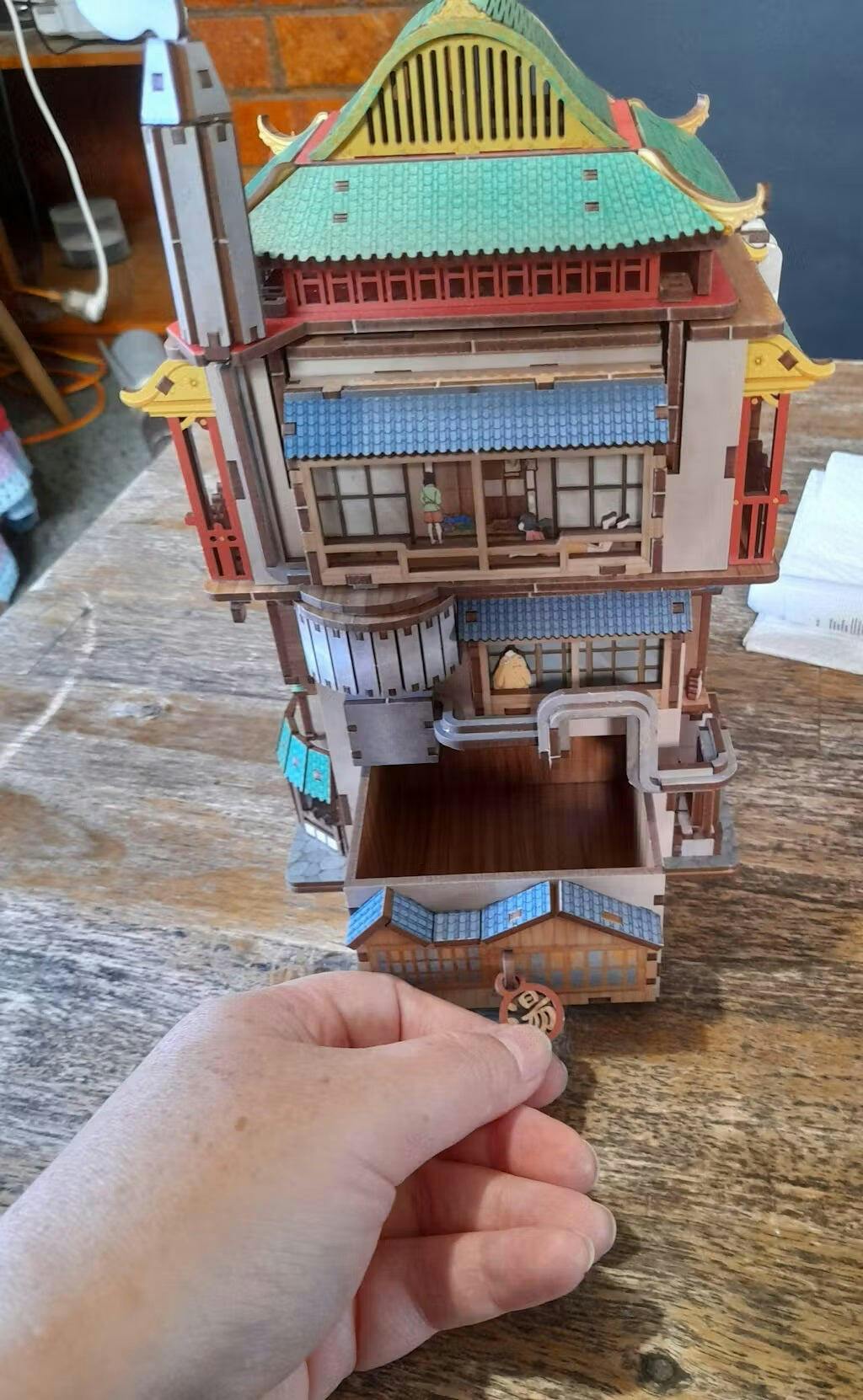 Customer photo for 3D Wooden Puzzle Onsen Saga Miniature kit