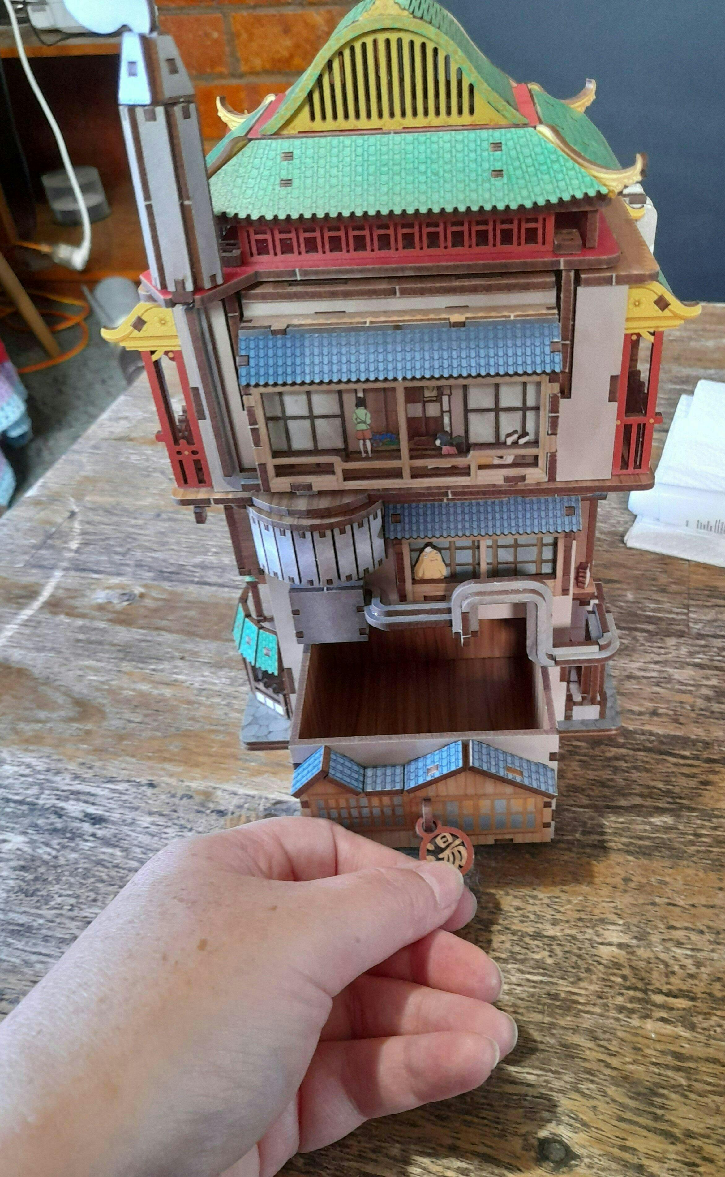 Customer photo for 3D Wooden Puzzle Onsen Saga Miniature kit