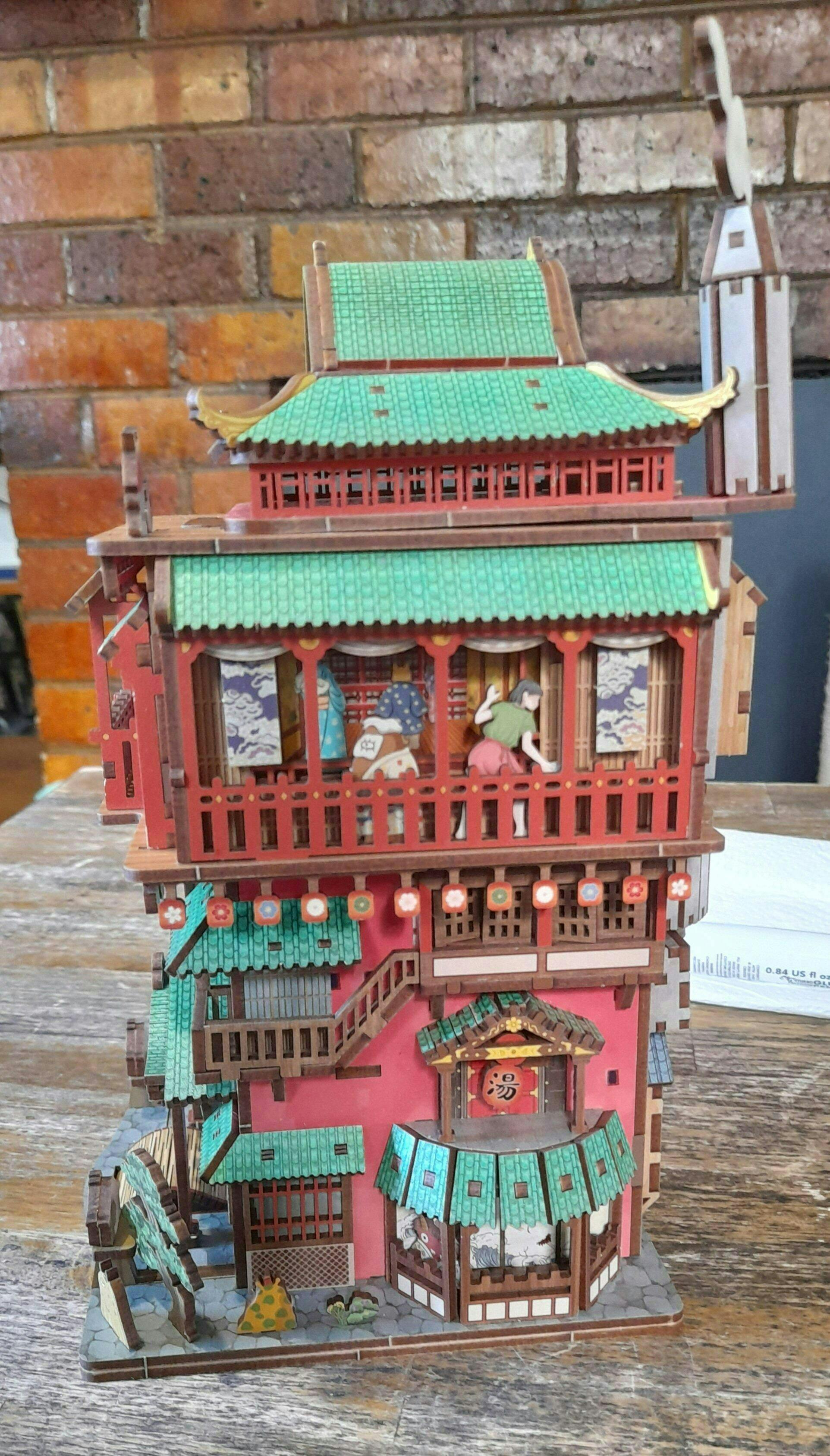 Customer photo for 3D Wooden Puzzle Onsen Saga Miniature kit