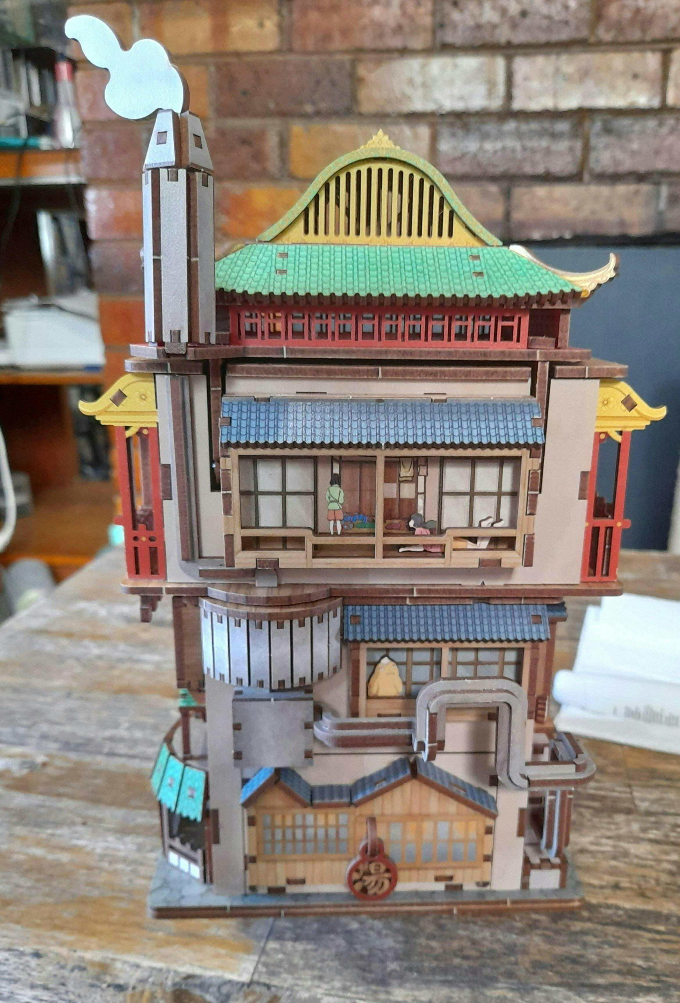 Customer photo for 3D Wooden Puzzle Onsen Saga Miniature kit