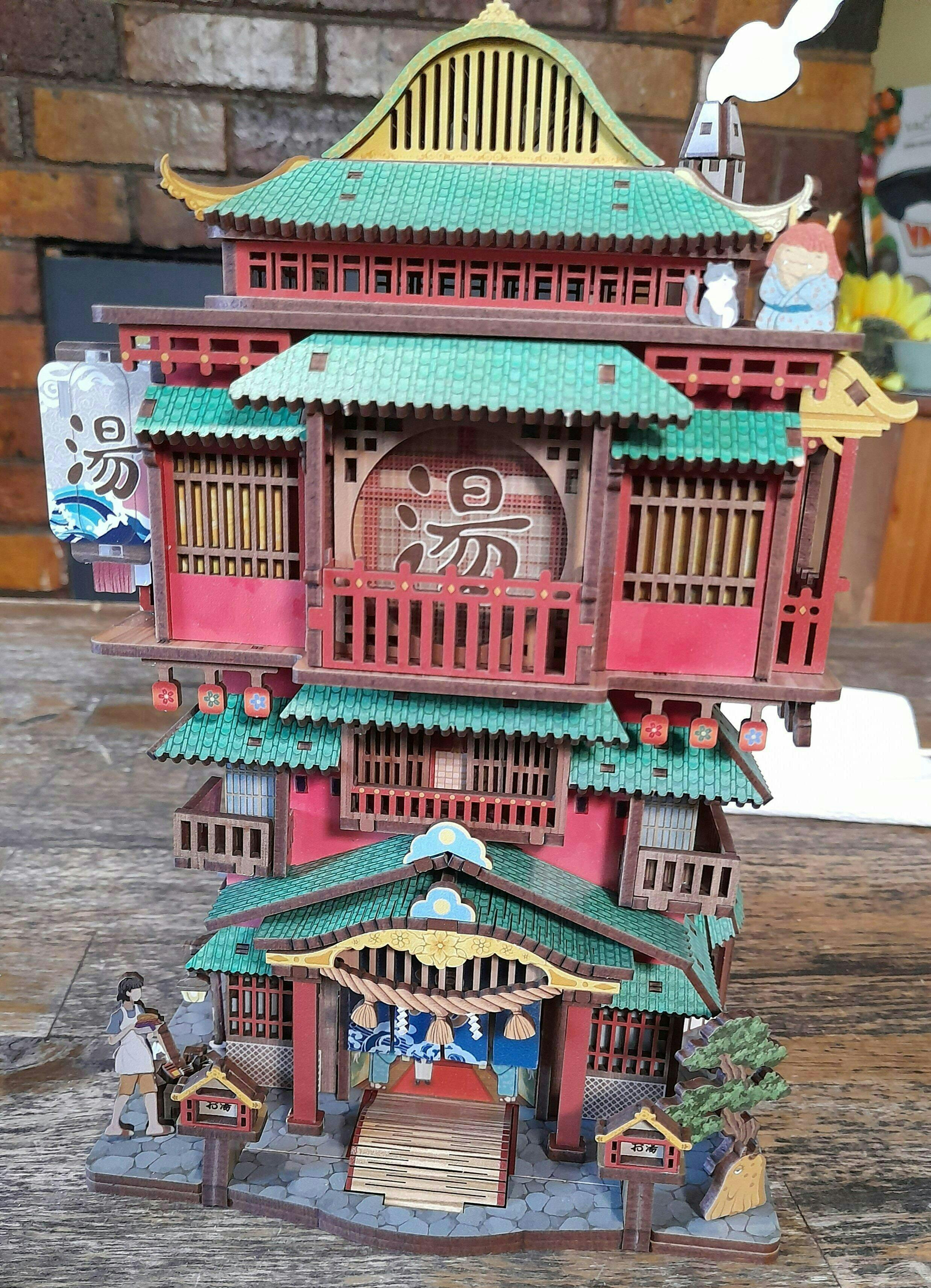 Customer photo for 3D Wooden Puzzle Onsen Saga Miniature kit