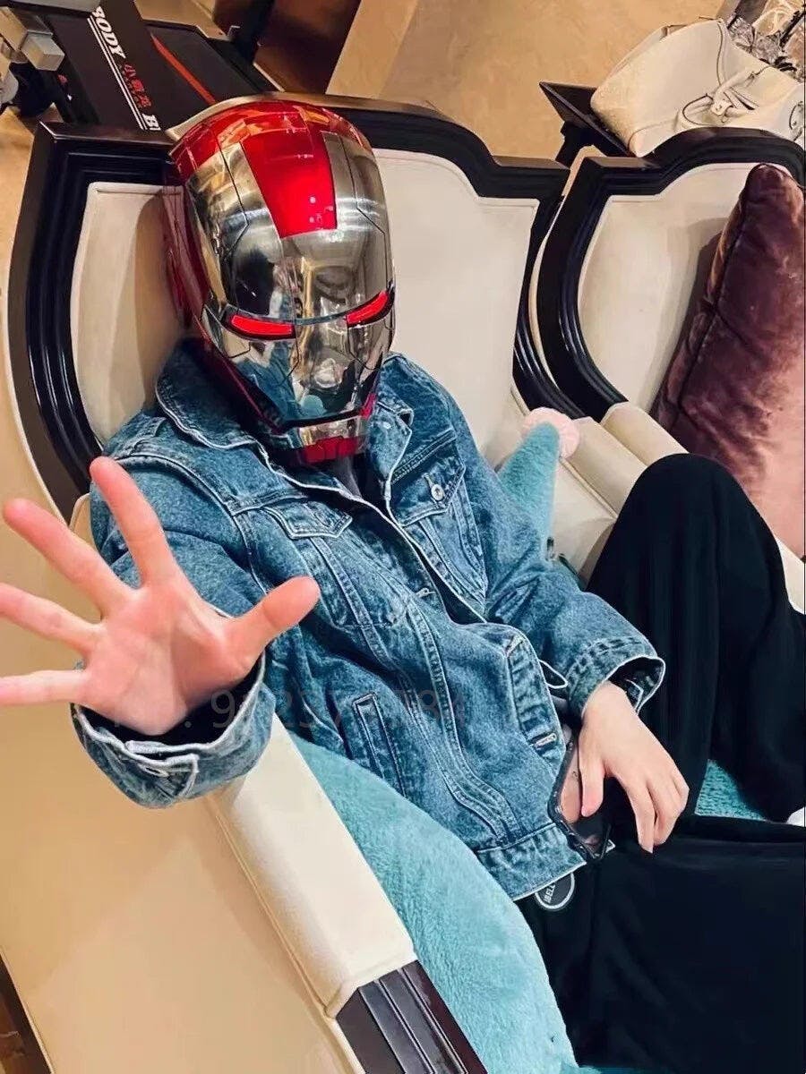 Customer photo for Iron Man MK5 Jarvis Helmet - Voice Activated Mask