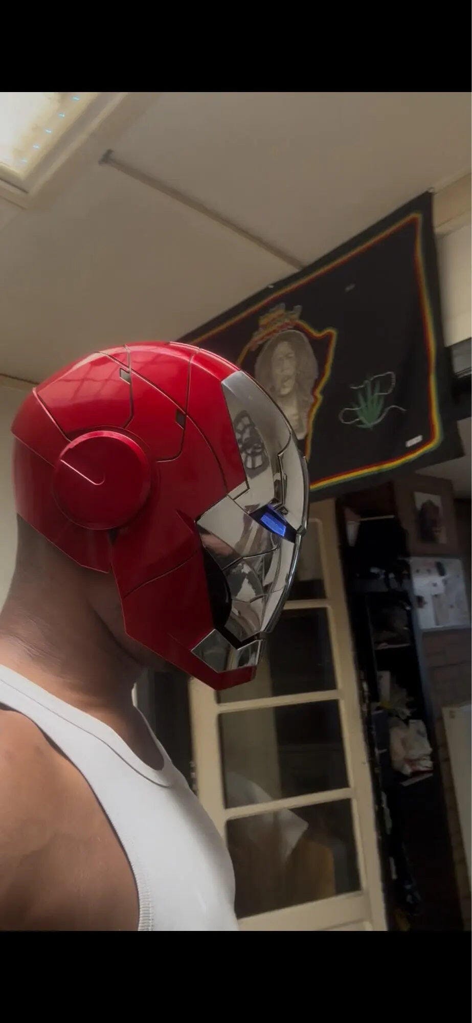 Customer photo for Iron Man MK5 Jarvis Helmet - Voice Activated Mask