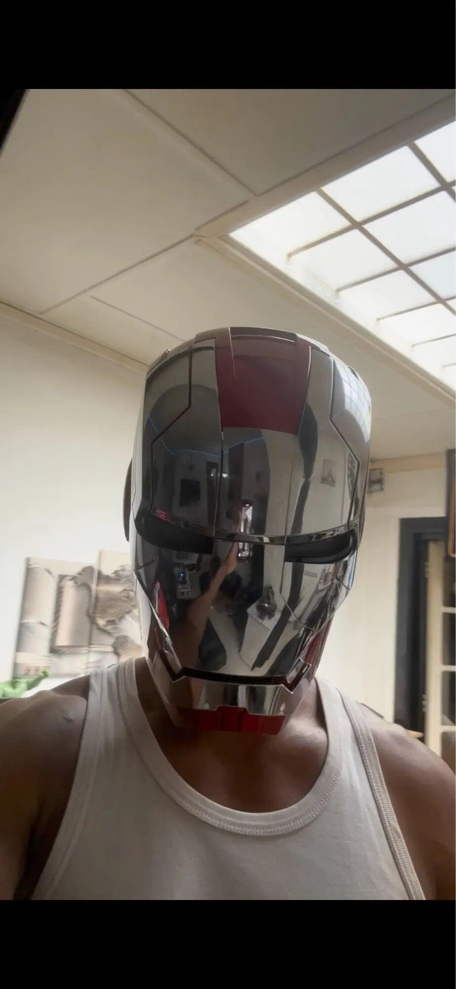 Customer photo for Iron Man MK5 Jarvis Helmet - Voice Activated Mask