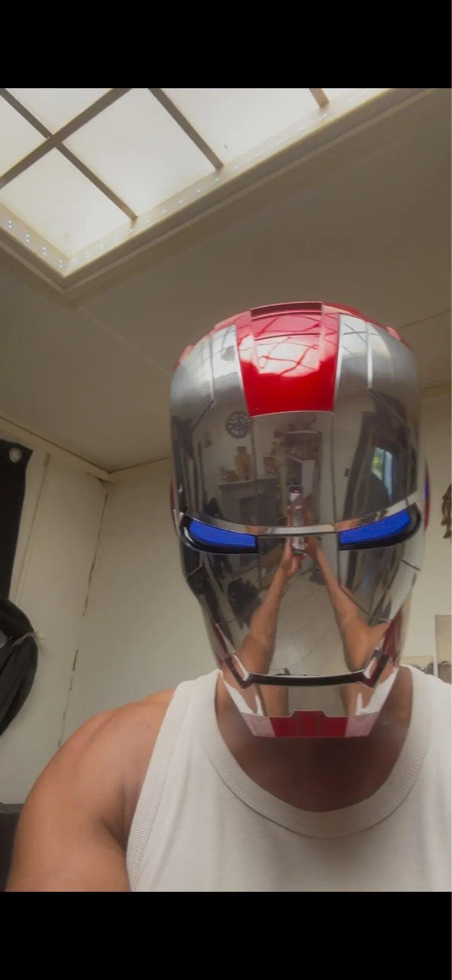 Customer photo for Iron Man MK5 Jarvis Helmet - Voice Activated Mask