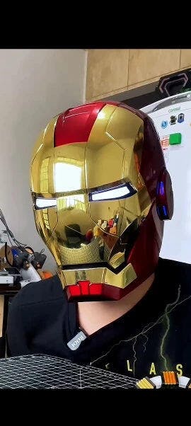 Customer photo for Iron Man MK5 Jarvis Helmet - Voice Activated Mask