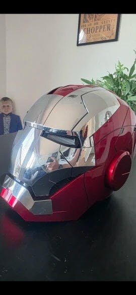 Customer photo for Iron Man MK5 Jarvis Helmet - Voice Activated Mask