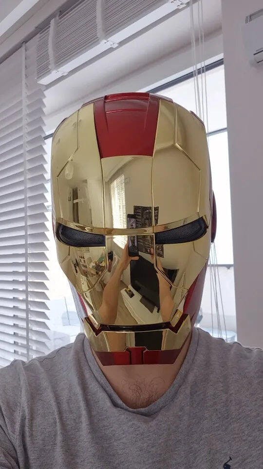 Customer photo for Iron Man MK5 Jarvis Helmet - Voice Activated Mask