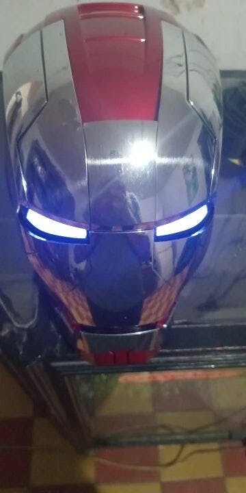 Customer photo for Iron Man MK5 Jarvis Helmet - Voice Activated Mask