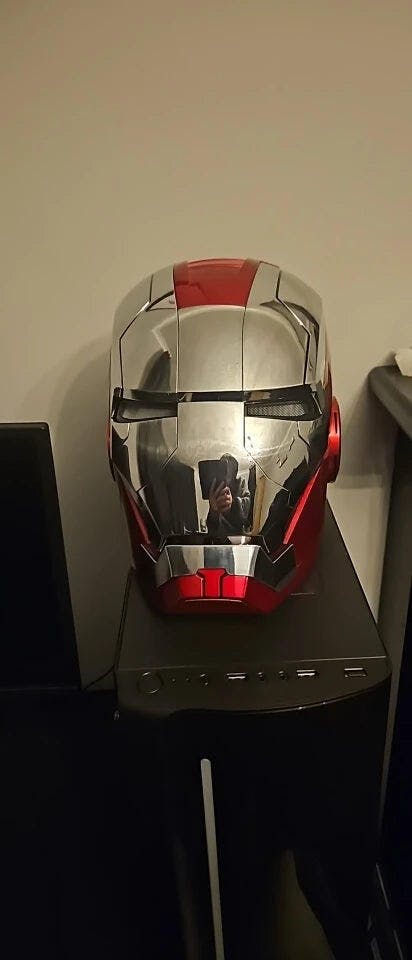 Customer photo for Iron Man MK5 Jarvis Helmet - Voice Activated Mask