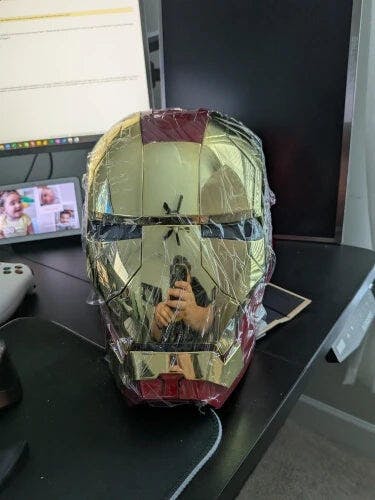 Customer photo for Iron Man MK5 Jarvis Helmet - Voice Activated Mask