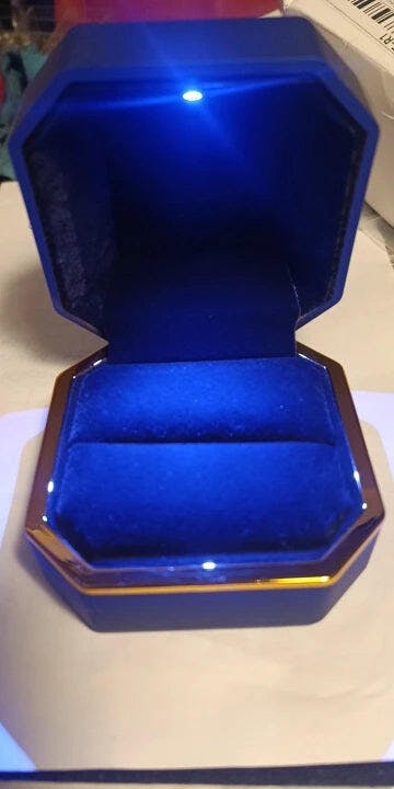 Customer photo for LED Engagement Ring Box with Light