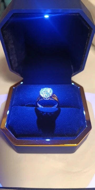 Customer photo for LED Engagement Ring Box with Light