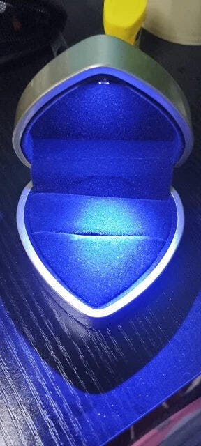 Customer photo for LED Engagement Ring Box with Light