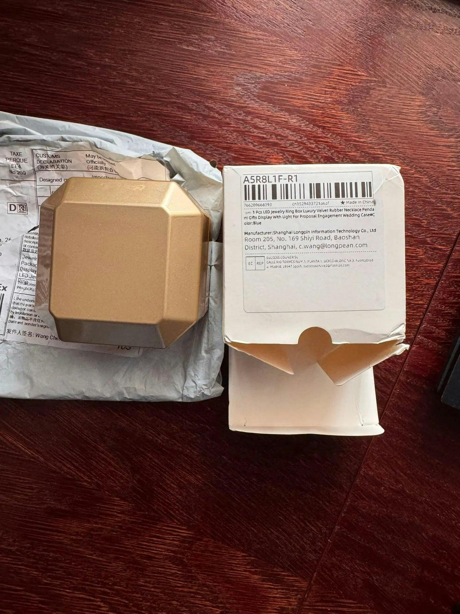 Customer photo for LED Engagement Ring Box with Light