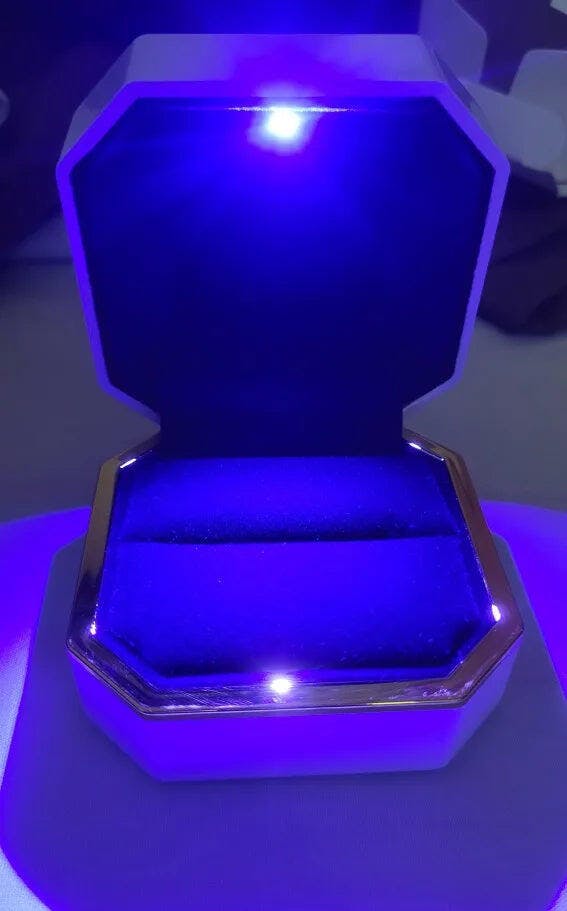 Customer photo for LED Engagement Ring Box with Light