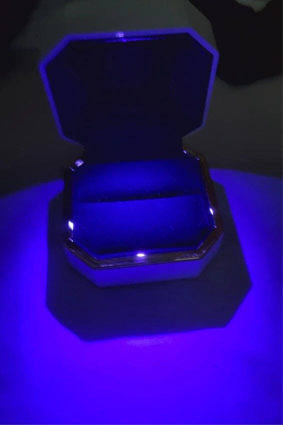 Customer photo for LED Engagement Ring Box with Light