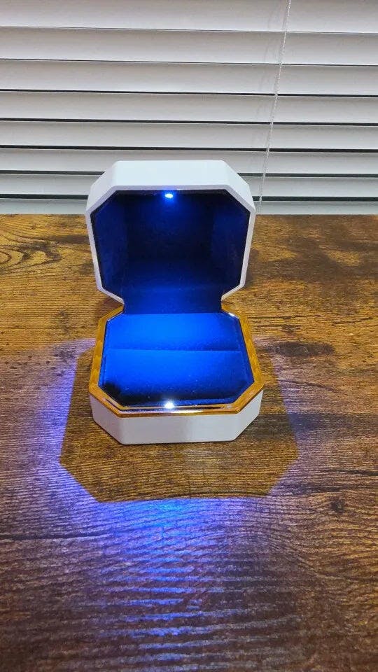 Customer photo for LED Engagement Ring Box with Light