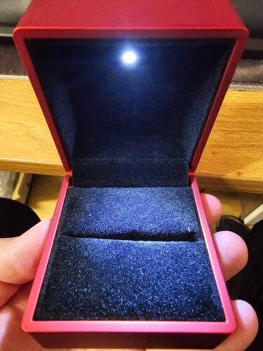 Customer photo for LED Engagement Ring Box with Light