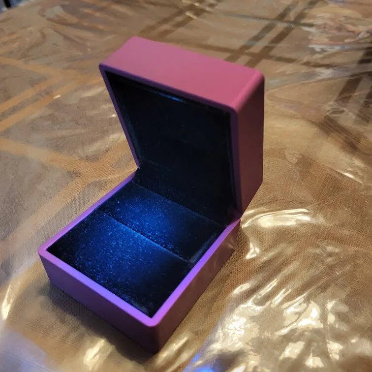 Customer photo for LED Engagement Ring Box with Light