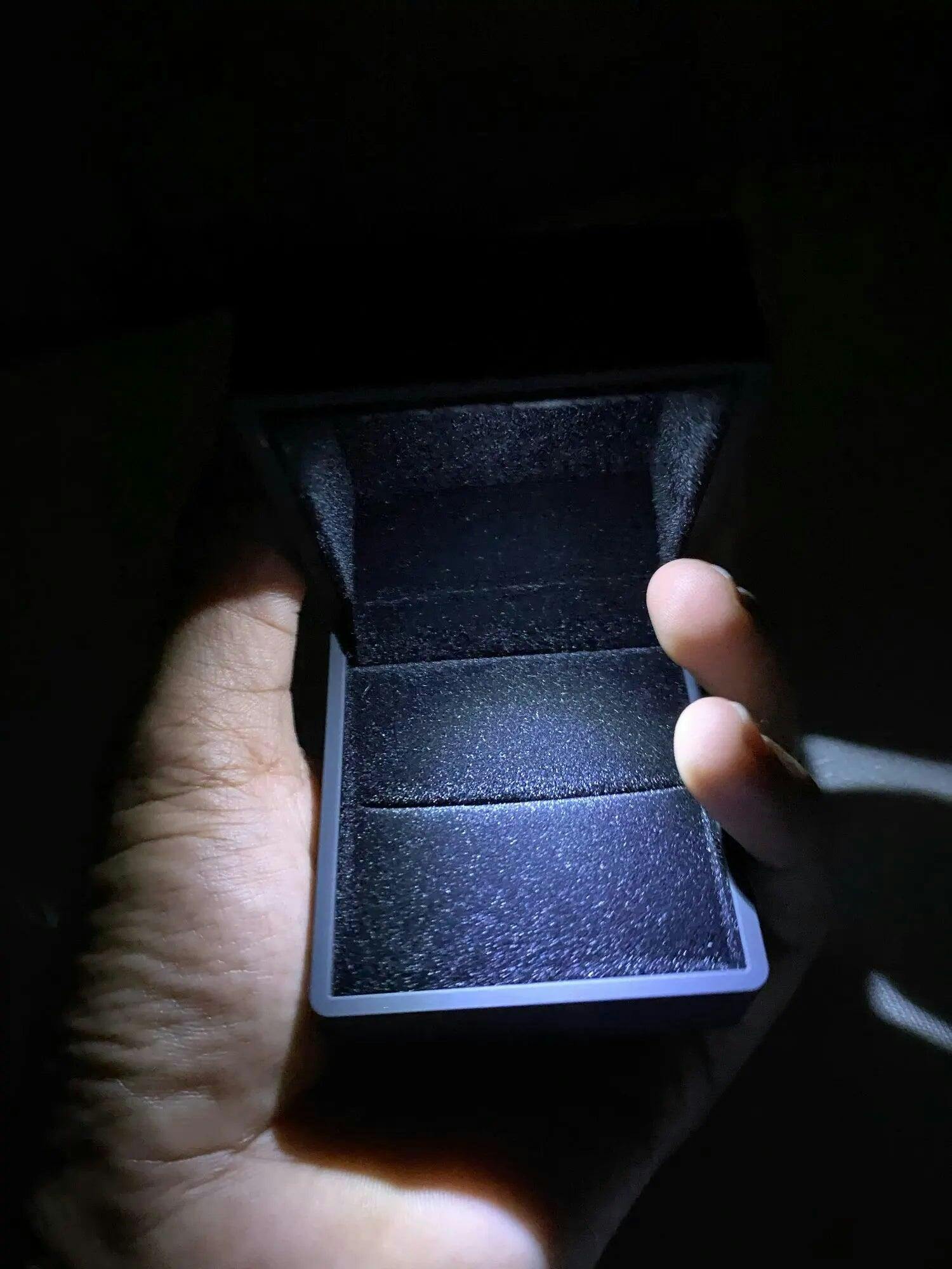 Customer photo for LED Engagement Ring Box with Light