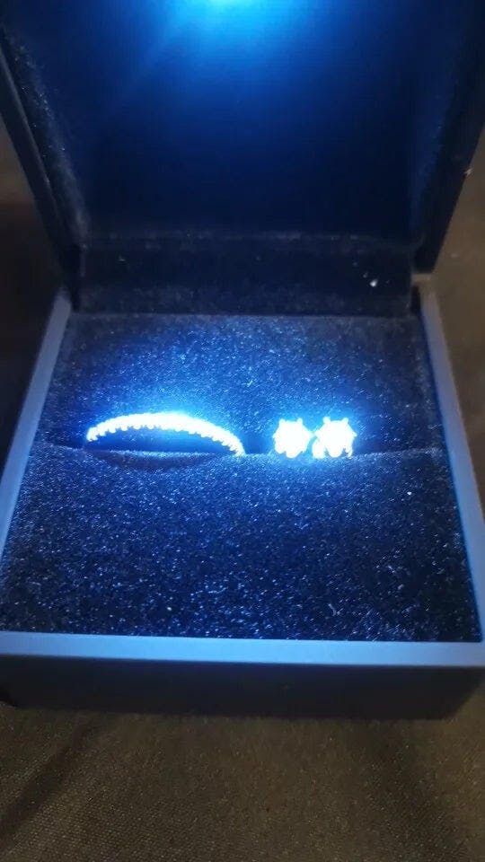 Customer photo for LED Engagement Ring Box with Light