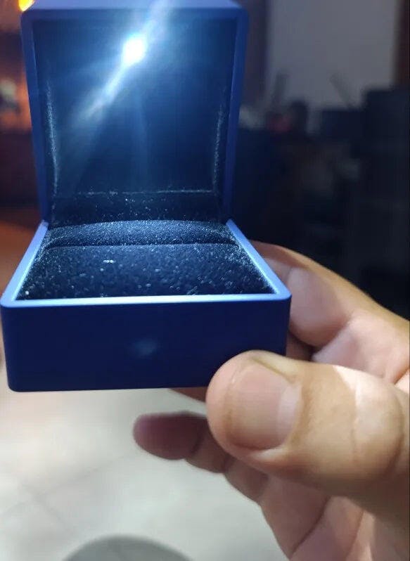 Customer photo for LED Engagement Ring Box with Light