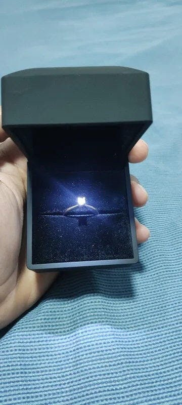 Customer photo for LED Engagement Ring Box with Light