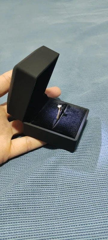 Customer photo for LED Engagement Ring Box with Light