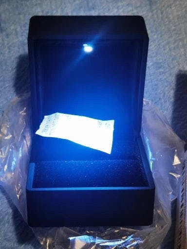 Customer photo for LED Engagement Ring Box with Light