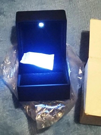Customer photo for LED Engagement Ring Box with Light