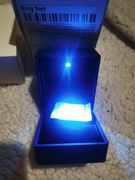Customer photo for LED Engagement Ring Box with Light